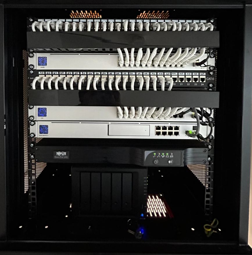 UniFi rack installed by Techmaster Solutions