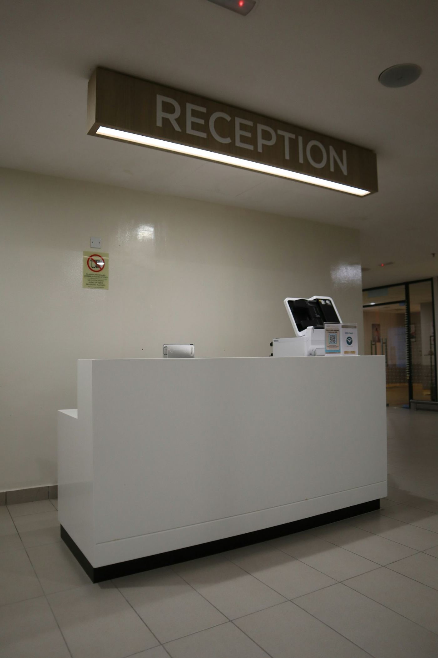 Clinic reception desk