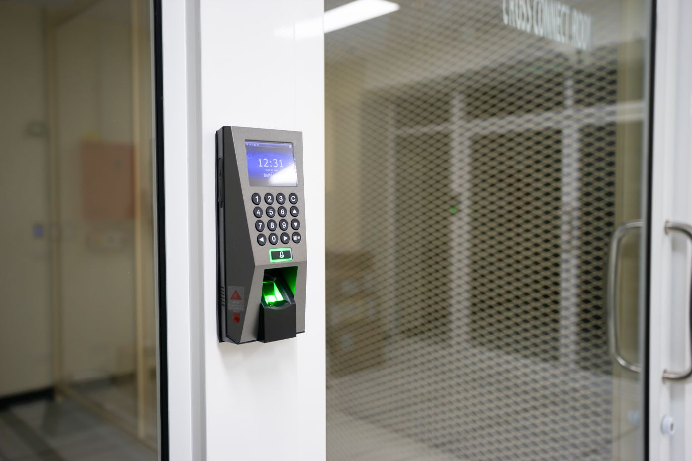 Access control reader at an office door