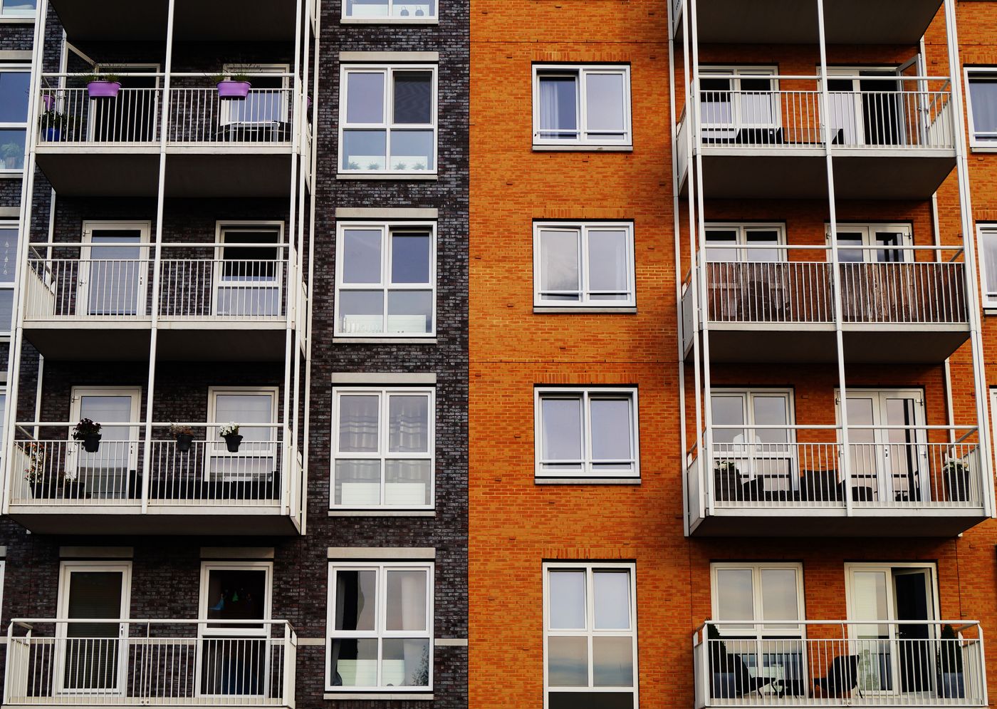 Apartment building with balconies