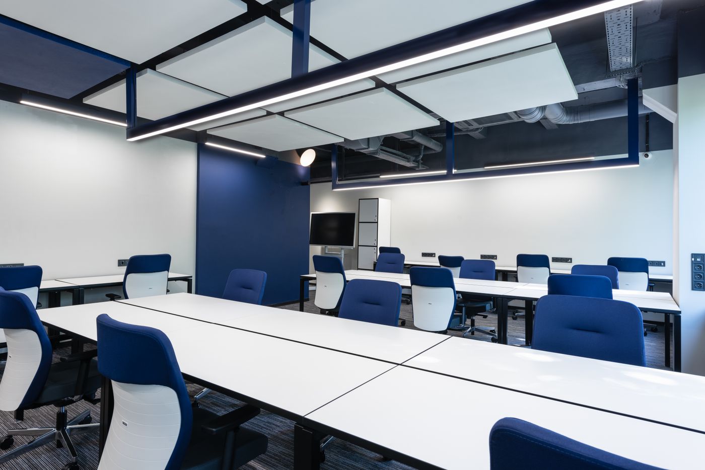 Open-plan office with desks